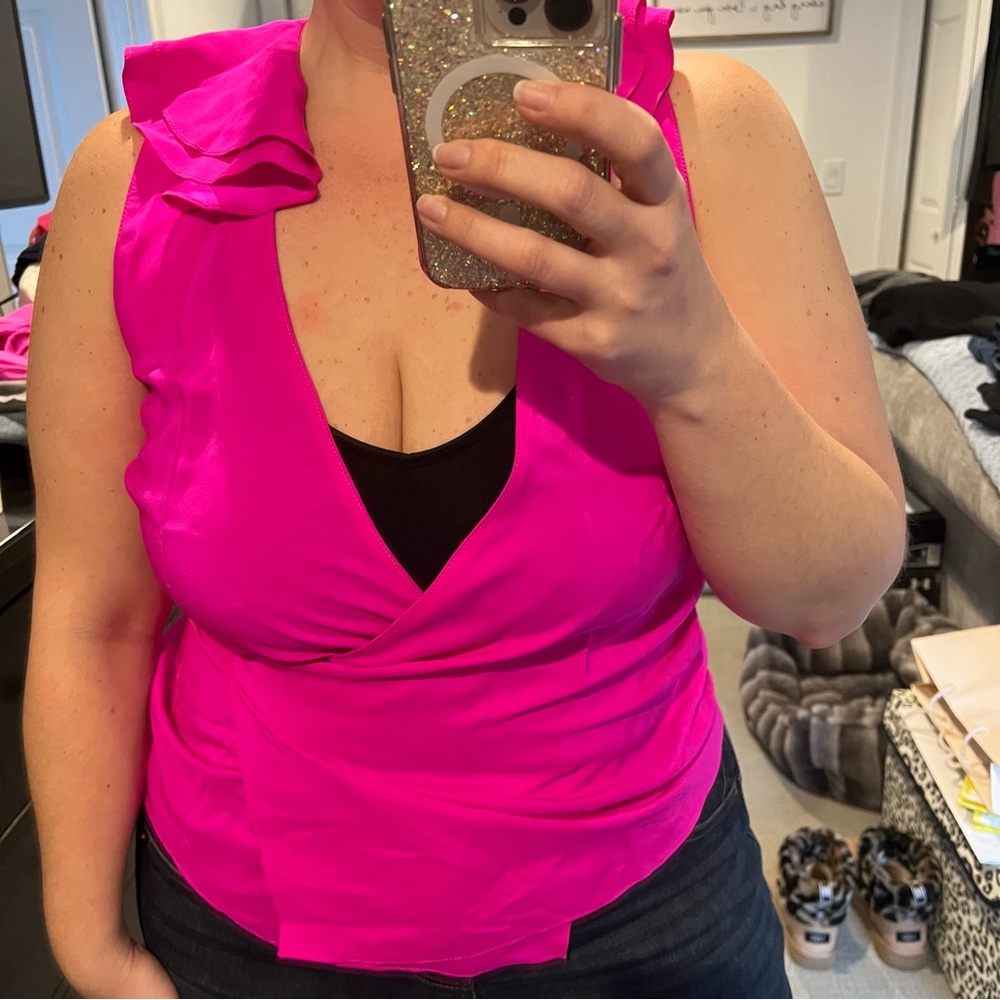 Amanda Uprichard pink wrap top
